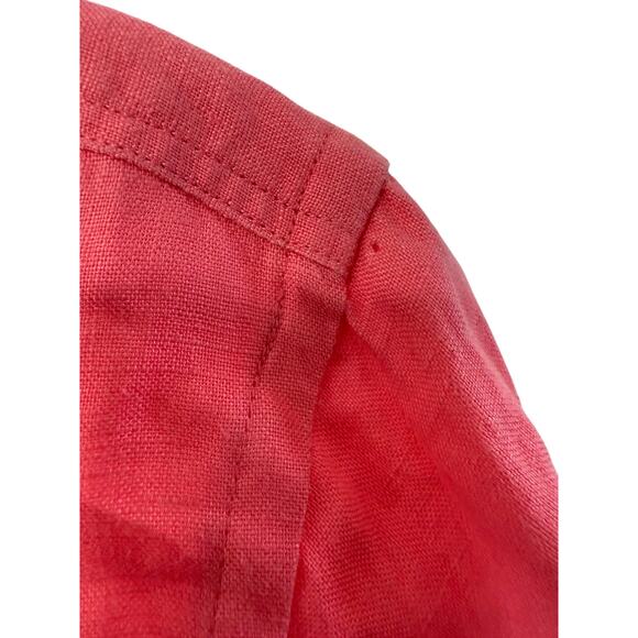 Ralph Lauren Button Up Blouse Pink Long Sleeve Linen Lagenlook Relaxed Small - Picture 3 of 14